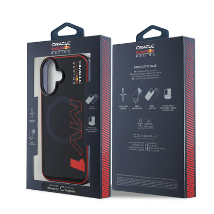 Apple iPhone 16 Kılıf Redbull Orjinal Lisanslı M-safe Şarj Özellikli Çift Katmanlı Sert PC Büyük Boy MV Kapak Lacivert