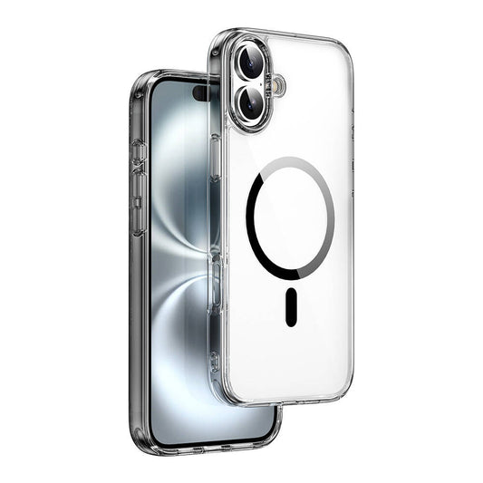 Apple iPhone 16 Kılıf Wiwu MCC-101 iShield Pro Serisi M-safe Şarj Özellikli Crystal Sert PC Kapak Siyah