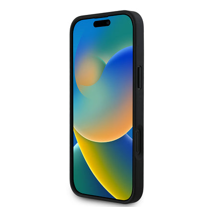 Apple iPhone 16 Plus Kılıf Aston Martin Orjinal Lisanslı M-safe Şarj Özellikli PU Deri Alonso 14 Baskılı Kapak Siyah