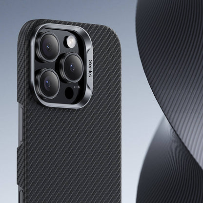 Apple iPhone 16 Plus Kılıf Benks M-safe Şarj Özellikli Magnetik ArmorAir 600D Kevlar Fiber Kapak Siyah
