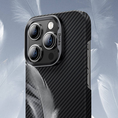 Apple iPhone 16 Plus Kılıf Benks M-safe Şarj Özellikli Magnetik ArmorAir 600D Kevlar Fiber Kapak Siyah