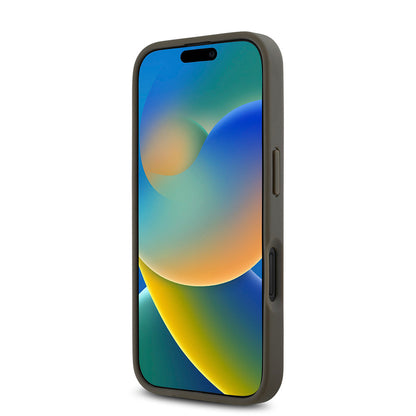 Apple iPhone 16 Plus Kılıf DKNY Orjinal Lisanslı M-safe Şarj Özellikli 3D Yazılı Repeat Pattern Kapak Kahverengi