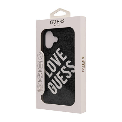 Apple iPhone 16 Plus Kılıf Guess Orjinal Lisanslı Big Love Guess Kapak Siyah
