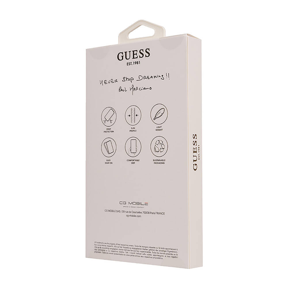 Apple iPhone 16 Plus Kılıf Guess Orjinal Lisanslı Big Love Guess Kapak Siyah
