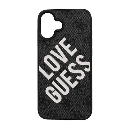 Apple iPhone 16 Plus Kılıf Guess Orjinal Lisanslı Big Love Guess Kapak Kahverengi