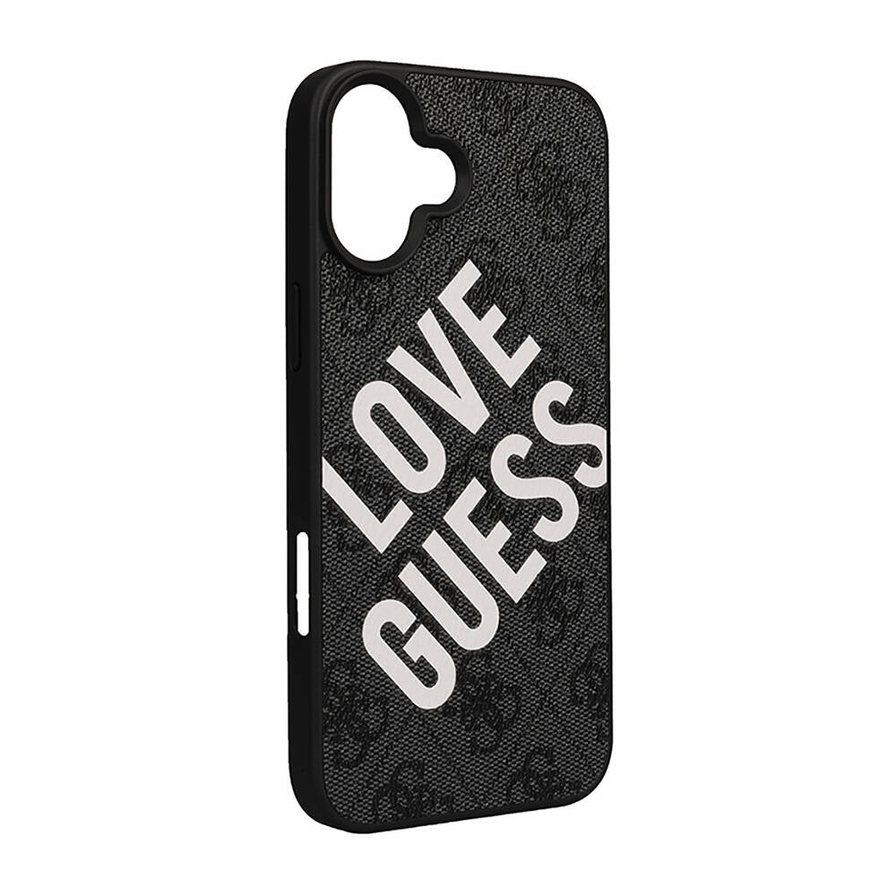 Apple iPhone 16 Plus Kılıf Guess Orjinal Lisanslı Big Love Guess Kapak Siyah