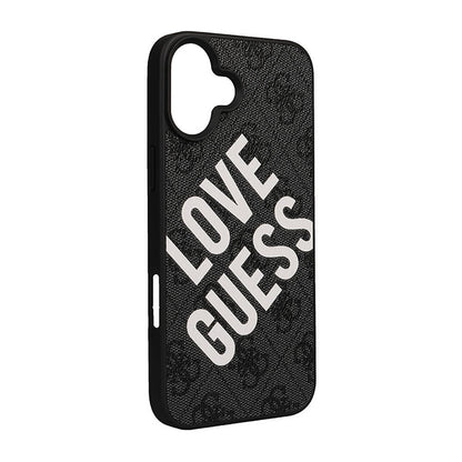 Apple iPhone 16 Plus Kılıf Guess Orjinal Lisanslı Big Love Guess Kapak Siyah