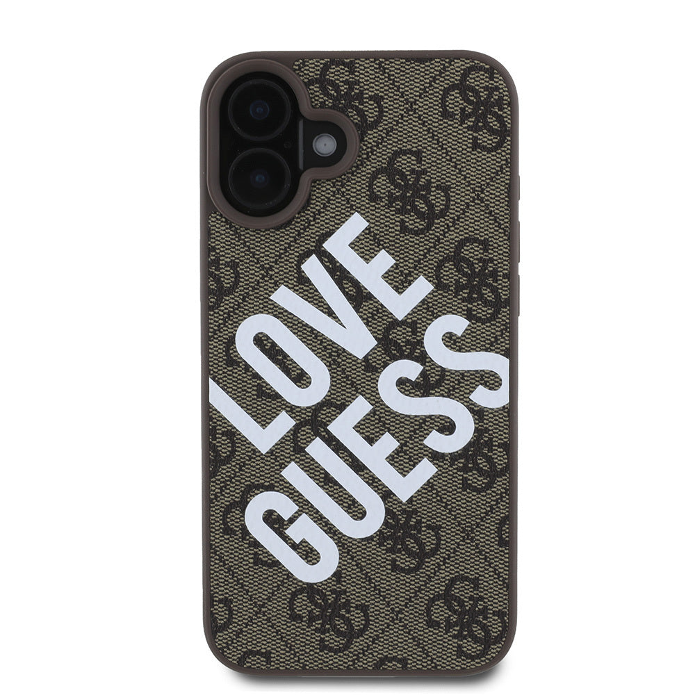 Apple iPhone 16 Plus Kılıf Guess Orjinal Lisanslı Big Love Guess Kapak Siyah