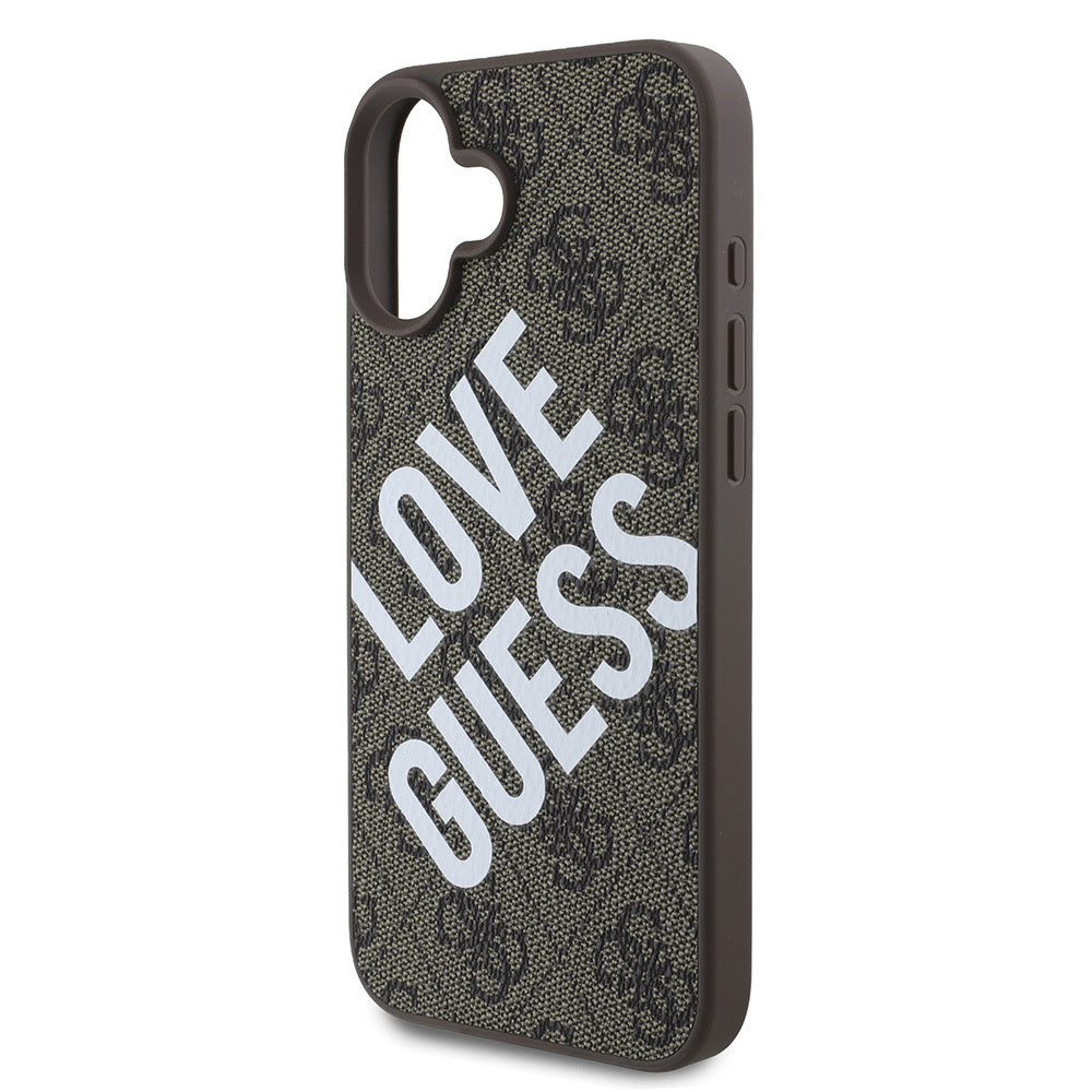 Apple iPhone 16 Plus Kılıf Guess Orjinal Lisanslı Big Love Guess Kapak Siyah
