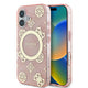 Apple iPhone 16 Plus Kılıf Guess Orjinal Lisanslı M-safe Şarj Özellikli 4G Desenli IML Yazı Logolu Peony Kapak Pembe