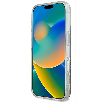 Apple iPhone 16 Plus Kılıf Guess Orjinal Lisanslı M-safe Şarj Özellikli Yazı Logolu 4G Desenli Kapak Pembe