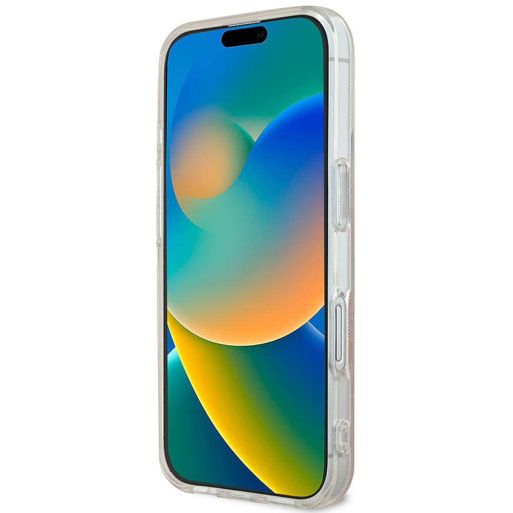 Apple iPhone 16 Plus Kılıf Guess Orjinal Lisanslı M-safe Şarj Özellikli Yazı Logolu 4G Desenli Kapak Pembe