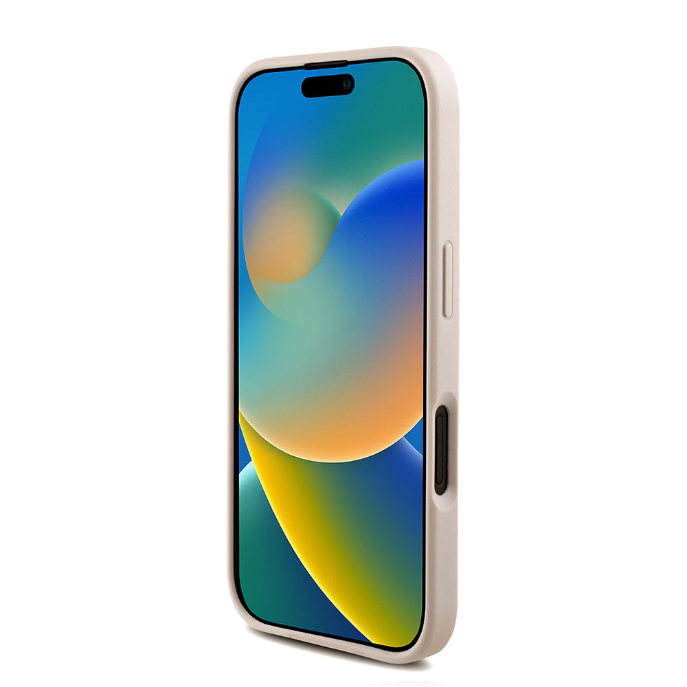 Apple iPhone 16 Plus Kılıf Guess Orjinal Lisanslı PU Deri Bilek Askı İpli Metal Büyük 4G ve Yazı Logolu Kapak Kahverengi