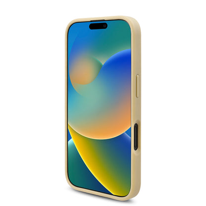 Apple iPhone 16 Plus Kılıf Guess Orjinal Lisanslı Taşlı Arka Yüzey Üçgen Logolu Kapak Gold