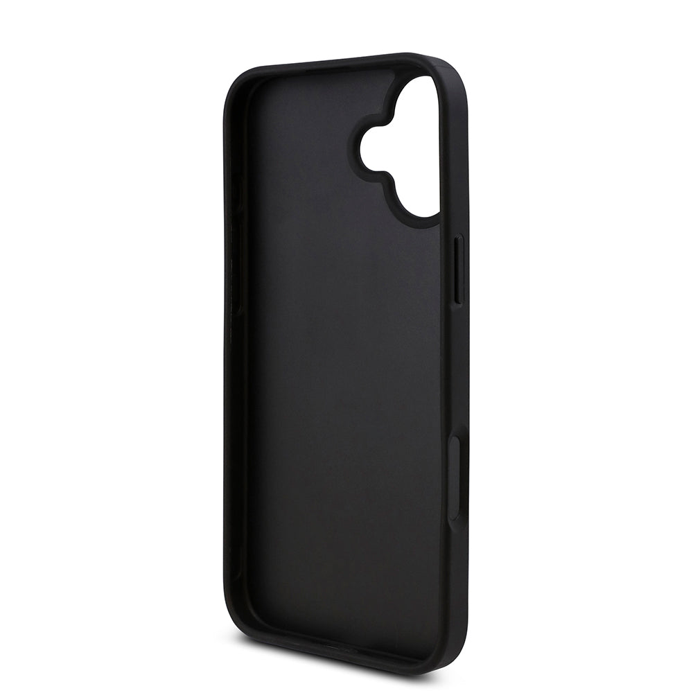 Apple iPhone 16 Plus Kılıf Guess Orjinal Lisanslı Taşlı Arka Yüzey Üçgen Logolu Kapak Pembe