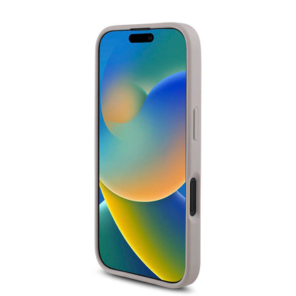 Apple iPhone 16 Plus Kılıf Guess Orjinal Lisanslı PU Deri 4G Desenli Metal Büyük 4G ve Yazı Logolu Kapak Kahverengi