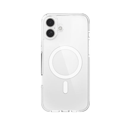 Apple iPhone 16 Plus Kılıf M-safe Şarj Özellikli Airbag Tasarımlı Raptic Clear Serisi Şeffaf Kapak Beyaz