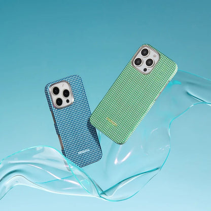 Apple iPhone 16 Plus Kılıf M-safe Şarj Özellikli Aramid Fiber Pitaka Ultra-Slim Classic Serisi Ocean Blue Kapak Mavi