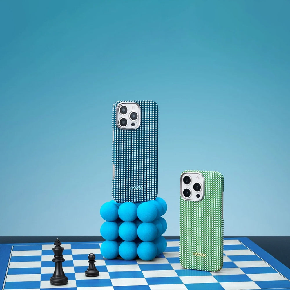 Apple iPhone 16 Plus Kılıf M-safe Şarj Özellikli Aramid Fiber Pitaka Ultra-Slim Classic Serisi Ocean Blue Kapak Mavi