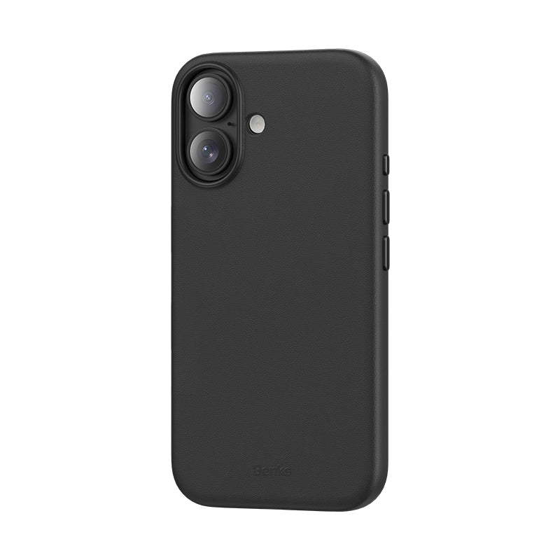 Apple iPhone 16 Plus Kılıf M-safe Şarj Özellikli Çizilmeye Dayanıklı Benks VitaPro Serisi PU Deri Kapak Siyah