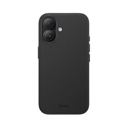 Apple iPhone 16 Plus Kılıf M-safe Şarj Özellikli Çizilmeye Dayanıklı Benks VitaPro Serisi PU Deri Kapak Gri