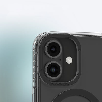 Apple iPhone 16 Plus Kılıf M-safe Şarj Özellikli Standlı Amazingthing Titan Pro Plus Kapak Siyah