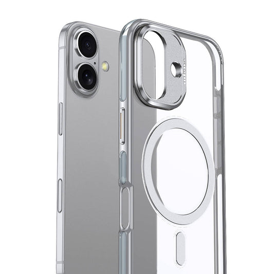 Apple iPhone 16 Plus Kılıf M-safe Şarj Özellikli Wlons Standlı Efsane Kapak Mavi