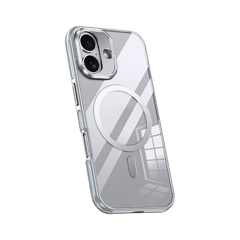 Apple iPhone 16 Plus Kılıf M-safe Şarj Özellikli Wlons Standlı Efsane Kapak Mavi