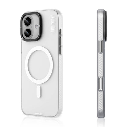 Apple iPhone 16 Plus Kılıf M-safe Şarj Özellikli Youngkit Hidden Sand Serisi Kapak Beyaz