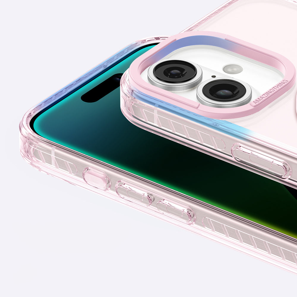 Apple iPhone 16 Plus Kılıf M-safe Şarj Özellikli Yüzük Standlı Amazingthing Titan Pro Serisi Kapak Siyah