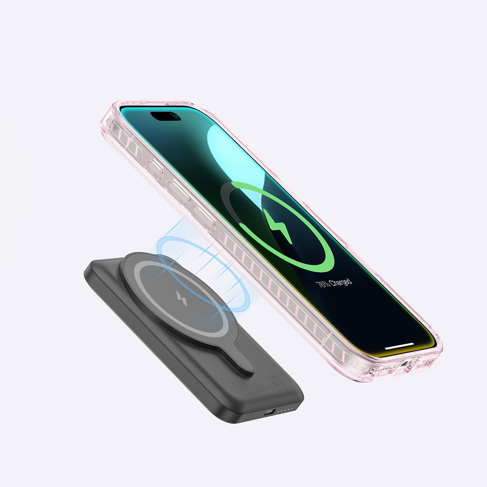 Apple iPhone 16 Plus Kılıf M-safe Şarj Özellikli Yüzük Standlı Amazingthing Titan Pro Serisi Kapak Siyah