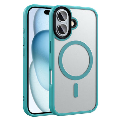 Apple iPhone 16 Plus Kılıf Mat Arka Yüzey Wireless Şarj Özellikli Zore Flet M-safe Kapak Yeşil