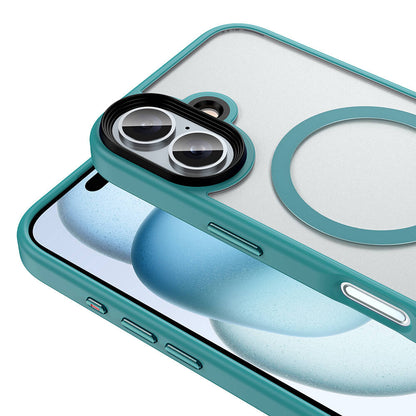 Apple iPhone 16 Plus Kılıf Mat Arka Yüzey Wireless Şarj Özellikli Zore Flet M-safe Kapak Desert Titanyum