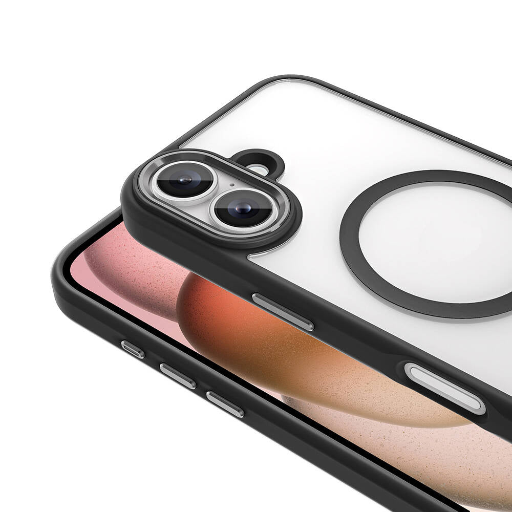 Apple iPhone 16 Plus Kılıf Wireless Şarj Özellikli Zore Krom M-safe Silikon Kapak Gümüş