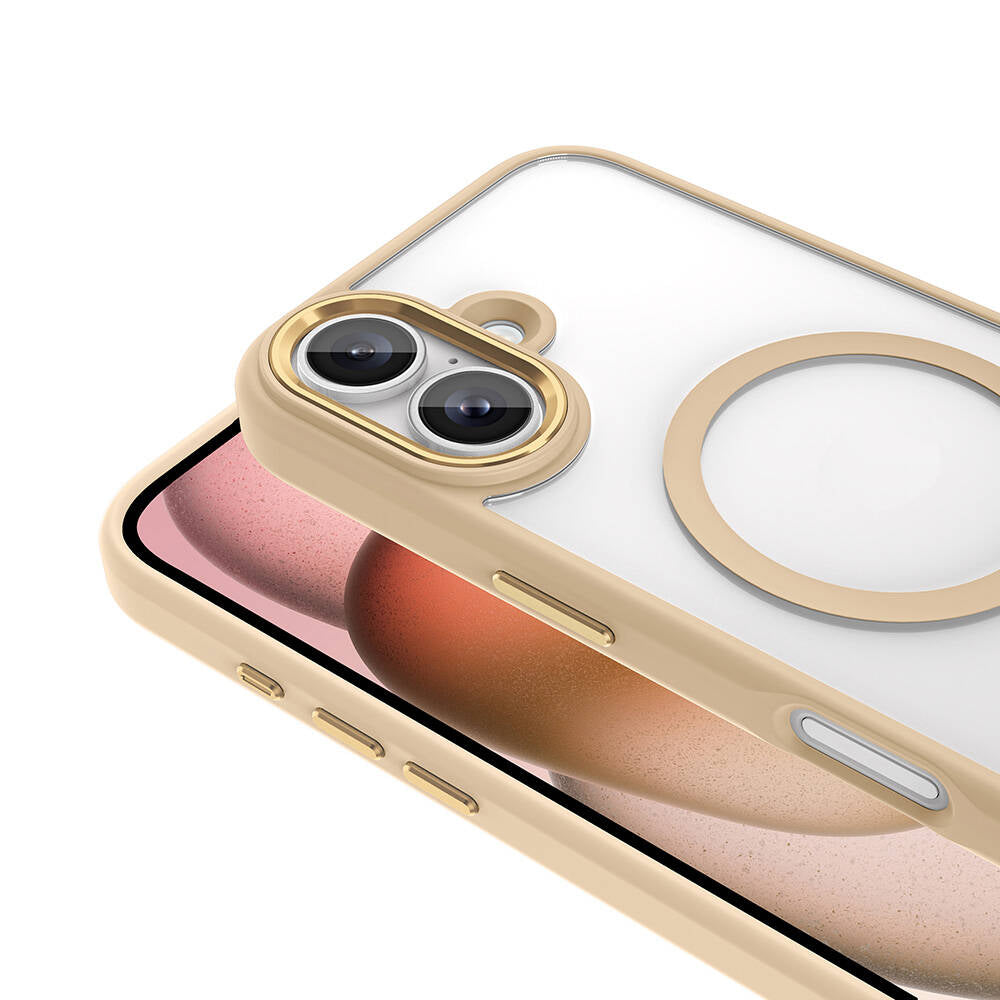 Apple iPhone 16 Plus Kılıf Wireless Şarj Özellikli Zore Krom M-safe Silikon Kapak Yeşil