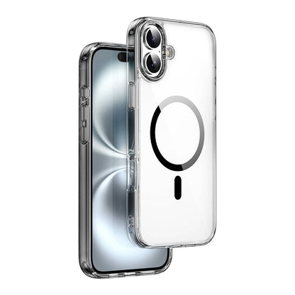 Apple iPhone 16 Plus Kılıf Wiwu MCC-101 iShield Pro Serisi M-safe Şarj Özellikli Crystal Sert PC Kapak Siyah