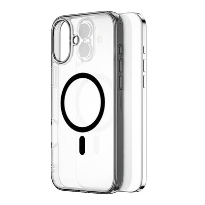 Apple iPhone 16 Plus Kılıf Wiwu MCC-101 iShield Pro Serisi M-safe Şarj Özellikli Crystal Sert PC Kapak Siyah