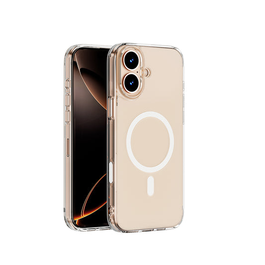 Apple iPhone 16 Plus Kılıf Wiwu MCC-102 Magnetic Crystal Sert PC Kapak Şeffaf