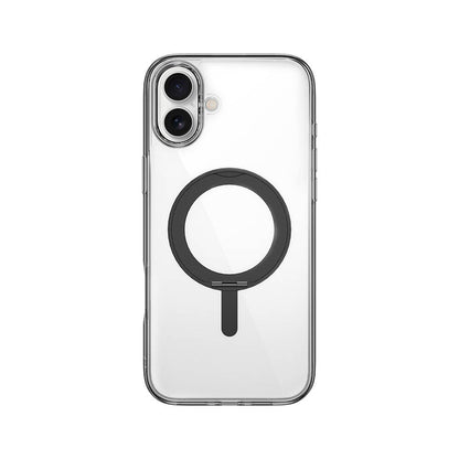 Apple iPhone 16 Plus Kılıf Wiwu MCC-201 iShield Ultra Serisi M-safe Şarj Özellikli Standlı Crystal Sert PC Kapak Siyah