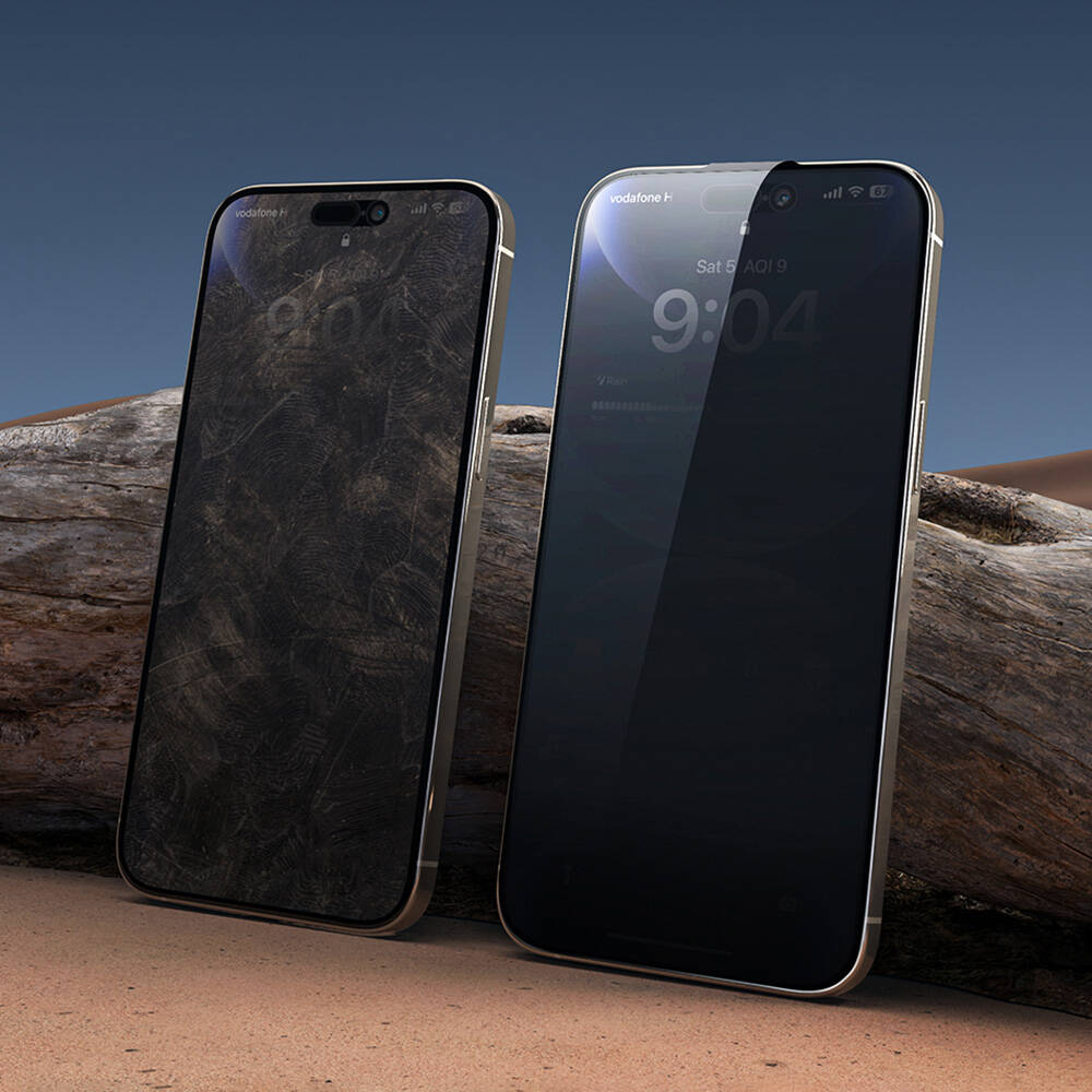 Apple iPhone 16 Plus Wiwu GT-015 Çok Katmanlı Temperli iPrivacy Cam Ekran Koruyucu 10'lu Paket Siyah