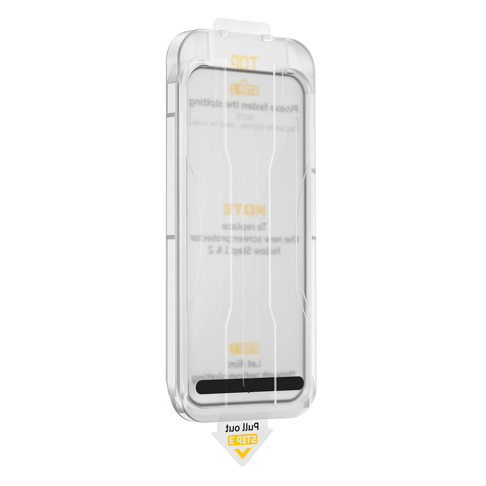 Apple iPhone 16 Plus Wiwu SQ-008 Oleofobik Easy Install Darbeye Karşı Dayanıklı Temperli Cam Ekran Koruyucu + Kolay Uygulama Aparatlı Siyah