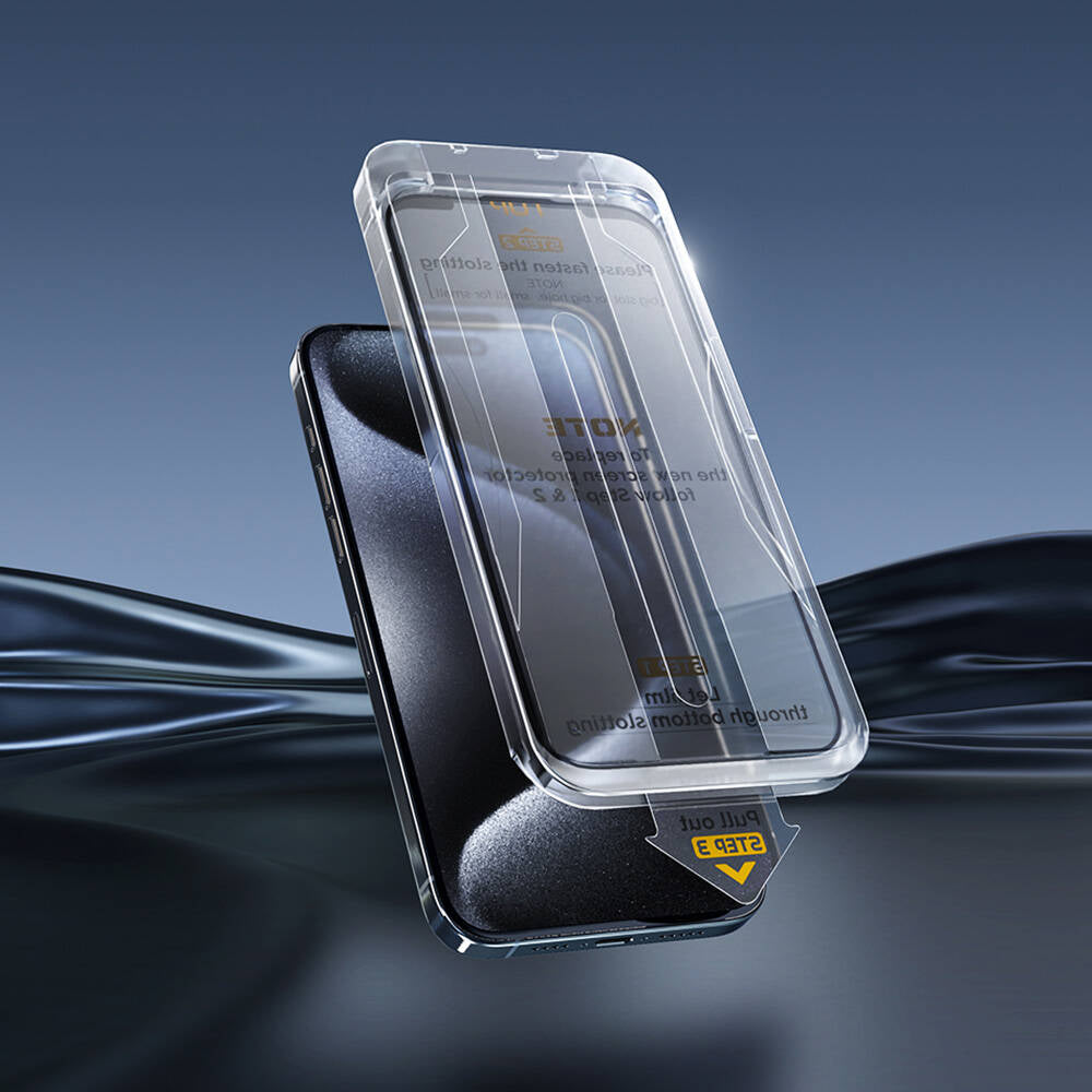 Apple iPhone 16 Plus Wiwu Wi-SQ009 Easy Install iPrivacy 360° Anti-Peep Oleofobik Temperli Cam Ekran Koruyucu + Kolay Uygulama Aparatlı Siyah