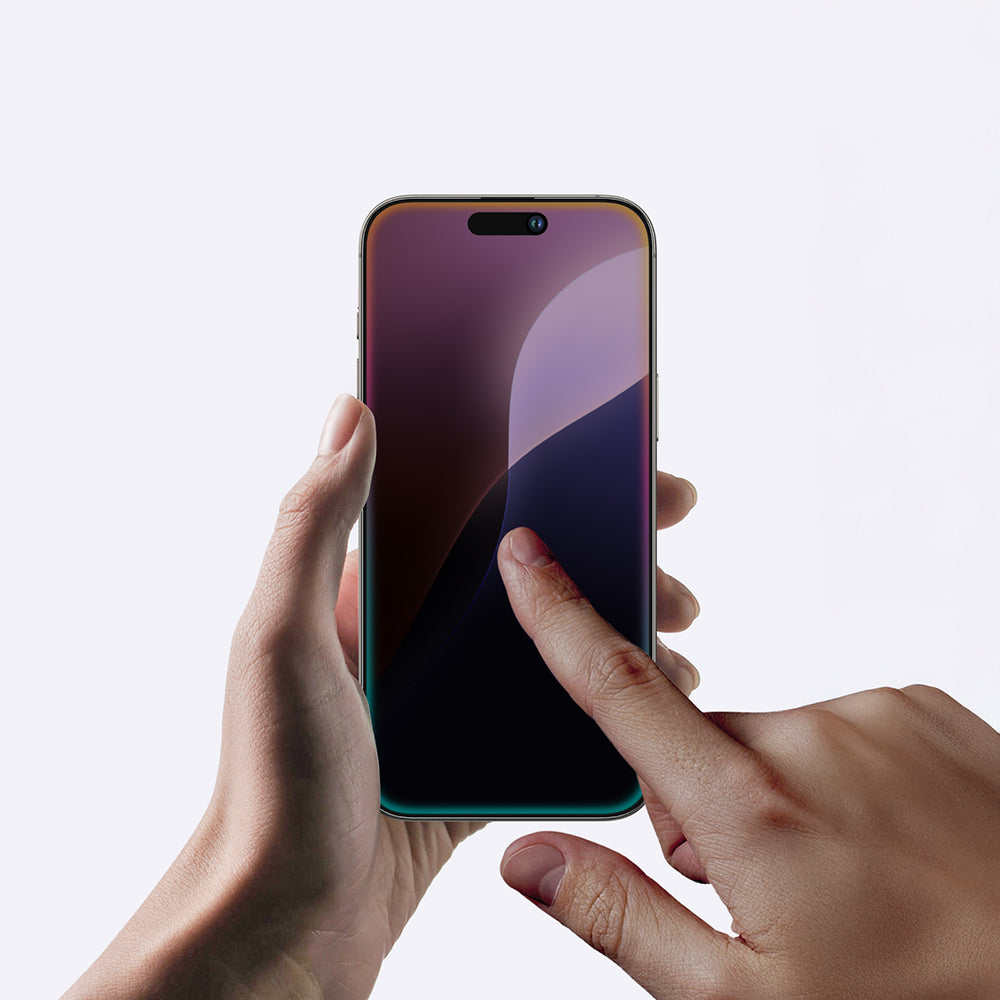 Apple iPhone 16 Pro Amazingthing Radix Privacy Parmak İzi Bırakmayan Temperli Cam Ekran Koruyucu Siyah