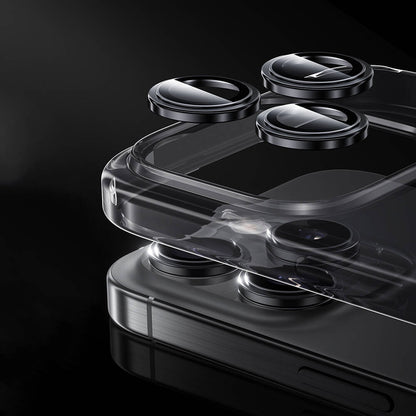 Apple iPhone 16 Pro Benks Parlama Önleyici Glass Warrior Metal Kamera Lens Koruyucu Titanyum-Gold