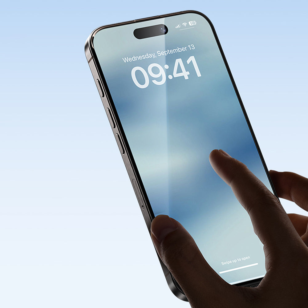 Apple iPhone 16 Pro Benks Ultra İnce Kenarlı Ekran Koruyucu + Kolay Uygulama Aparatlı Siyah