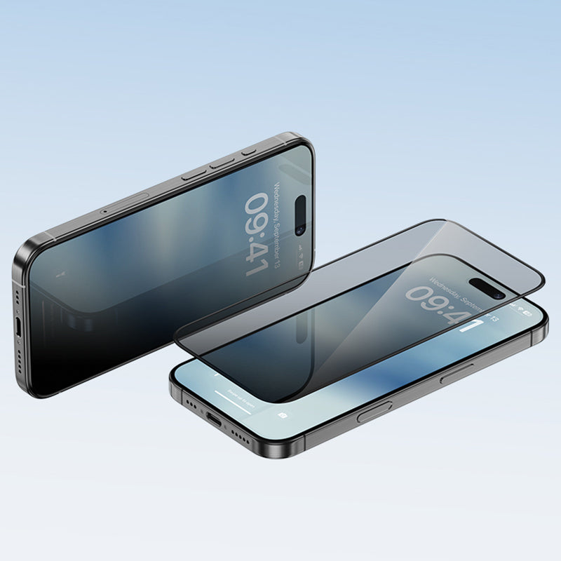 Apple iPhone 16 Pro Benks Ultra İnce Kenarlı Privacy Hayalet Ekran Koruyucu + Kolay Uygulama Aparatlı Siyah