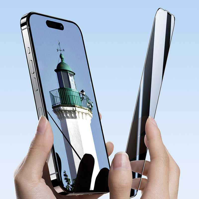 Apple iPhone 16 Pro Benks Ultra İnce Kenarlı Privacy Hayalet Ekran Koruyucu + Kolay Uygulama Aparatlı Siyah