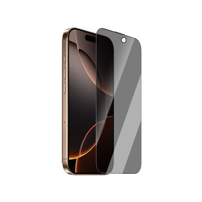 Apple iPhone 16 Pro CaseWorld 0.25mm Privacy 3D Temperli Cam Ekran Koruyucu + Uygulama Aparatlı Siyah