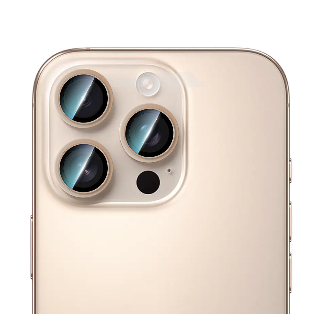Apple iPhone 16 Pro CaseWorld Alloy Serisi Oleofobik Anti Reflective Kamera Lens Koruyucu Gold