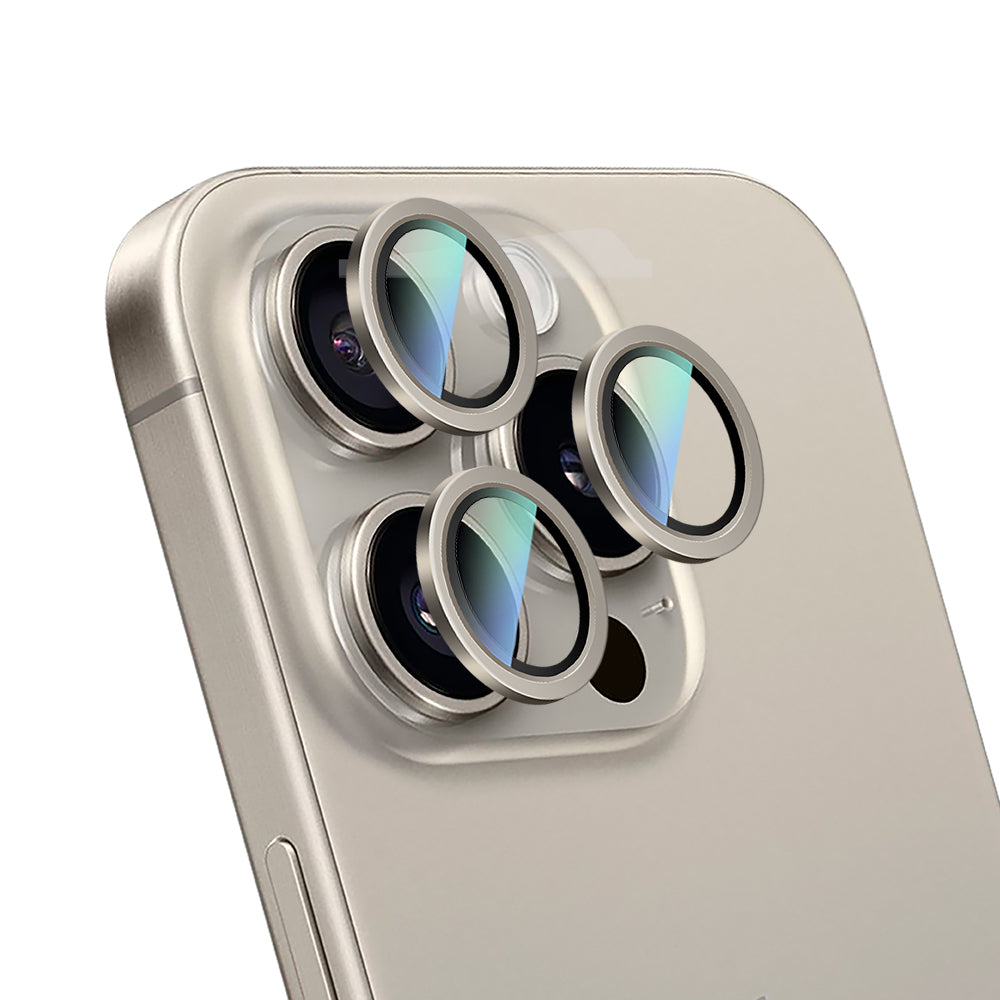 Apple iPhone 16 Pro CaseWorld Alloy Serisi Oleofobik Anti Reflective Kamera Lens Koruyucu Gold